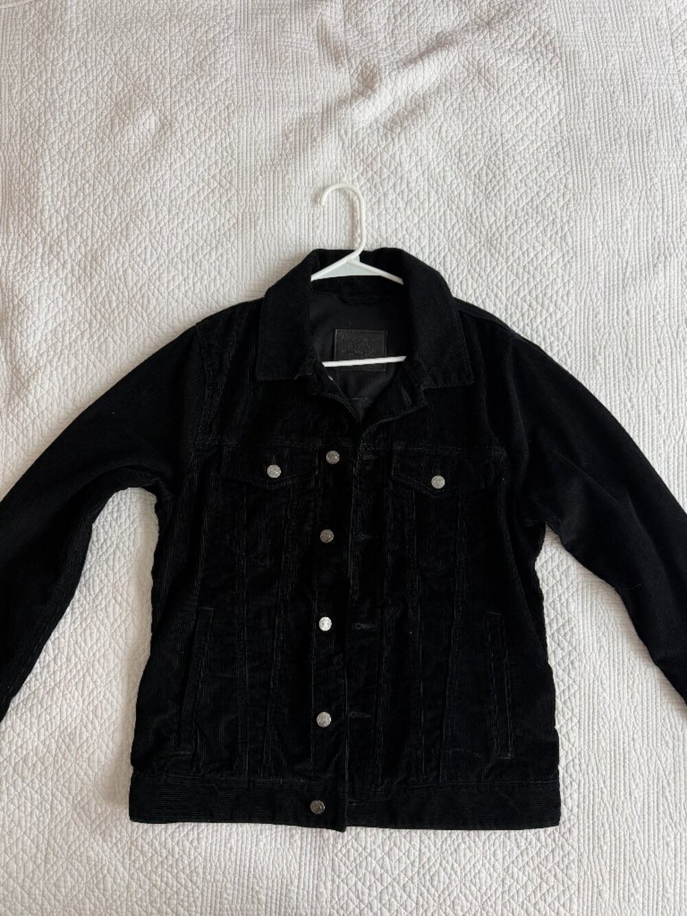 Black Corduroy Button Up Jacket